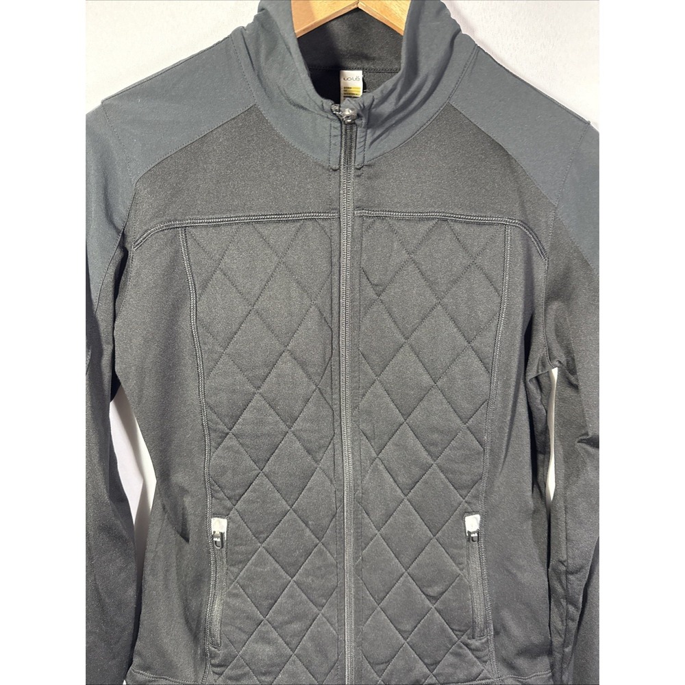 Lolë Womens Quilted Jacket Small Black 1/4 Zip Running Jogging Active Pullover - Picture 3 of 15